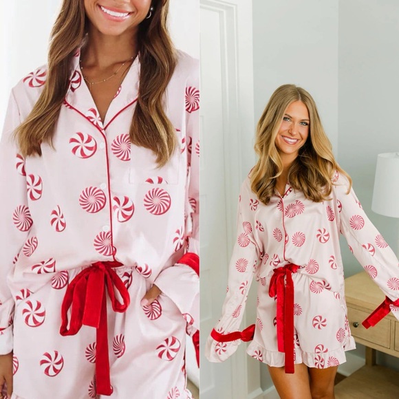Candy Cane Pink Christmas Pajamas - Picture 3 of 10